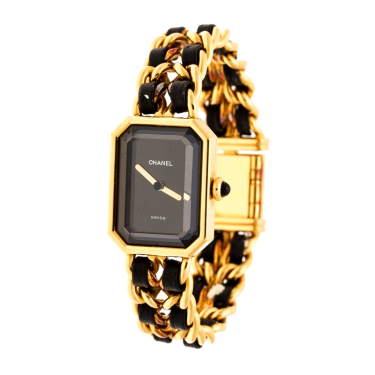 Chanel Black Gold Plated Stainless Steel Premiere Women's Wristwatch ...