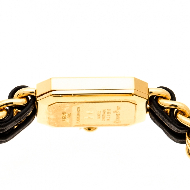 Pre Owned Chanel Black Gold Plated Stainless Steel Premiere Women's Wristwatch 20 mm
