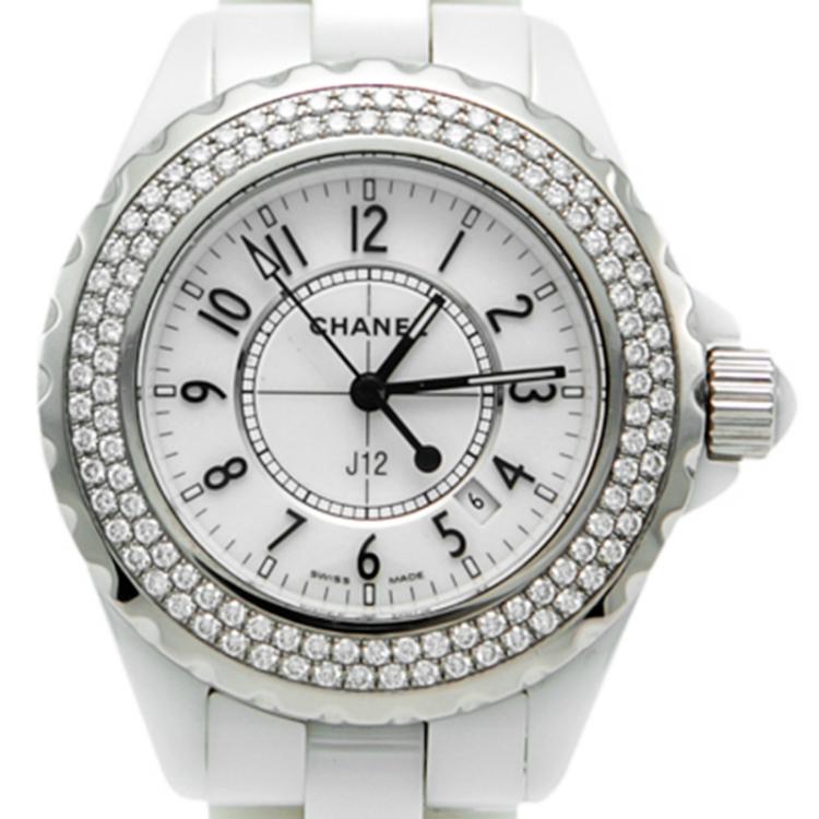 chanel white porcelain watch