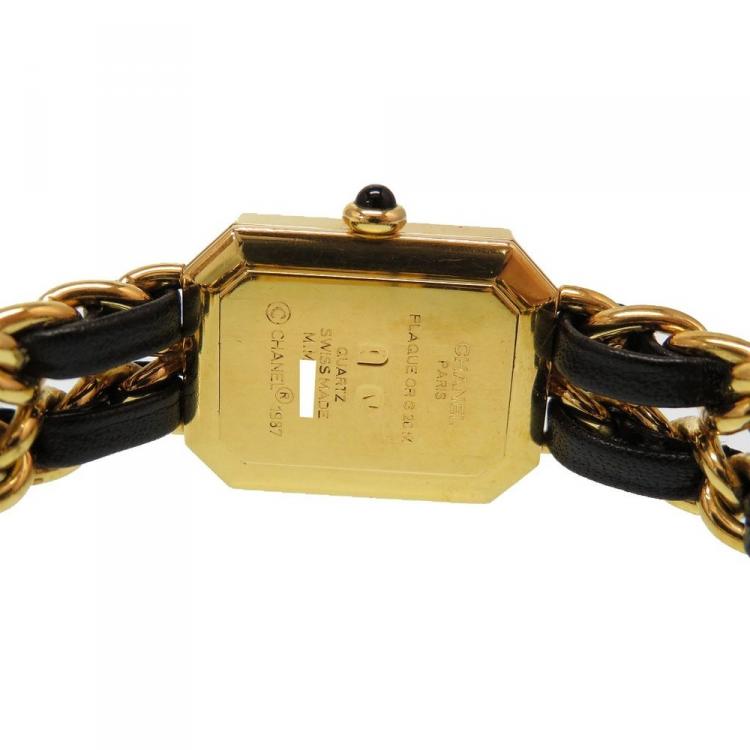 Pre Owned Chanel Black Stainless Steel and Leather Premiere H0001 Quartz Women's Wristwatch 26MM