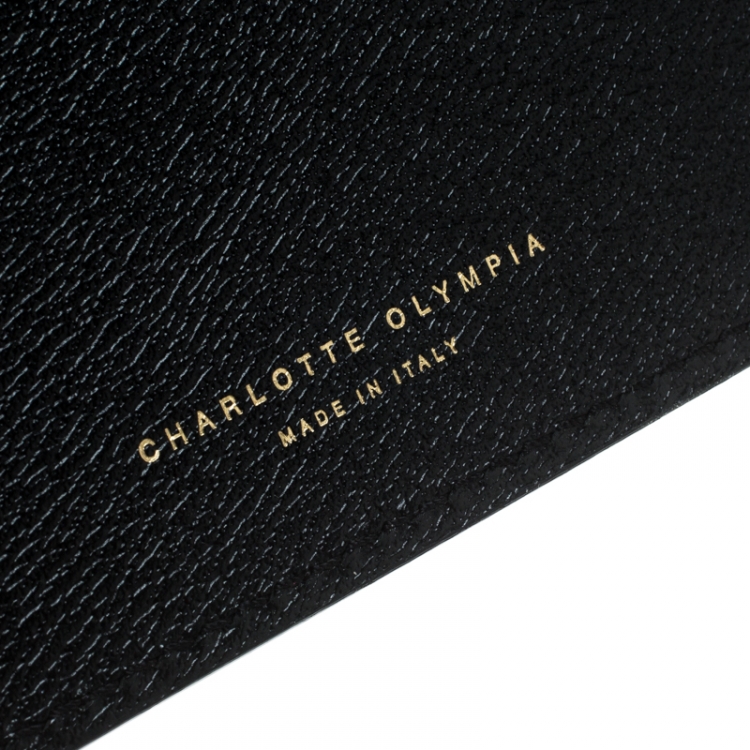 Pre Owned Charlotte Olympia Black Leather Feline iPad Mini Case