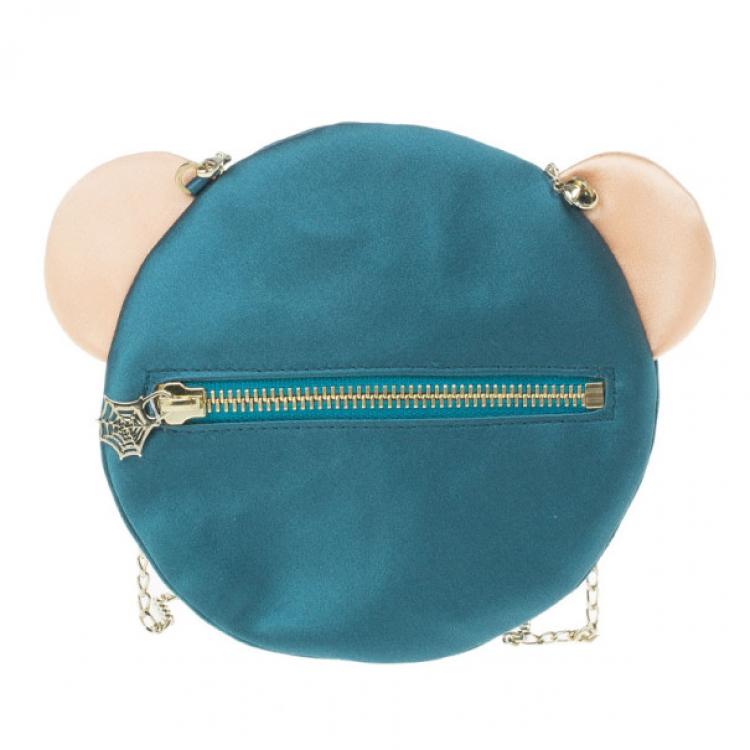 مملوكة مسبقًا Charlotte Olympia Green Silk Satin Ted Shoulder Bag