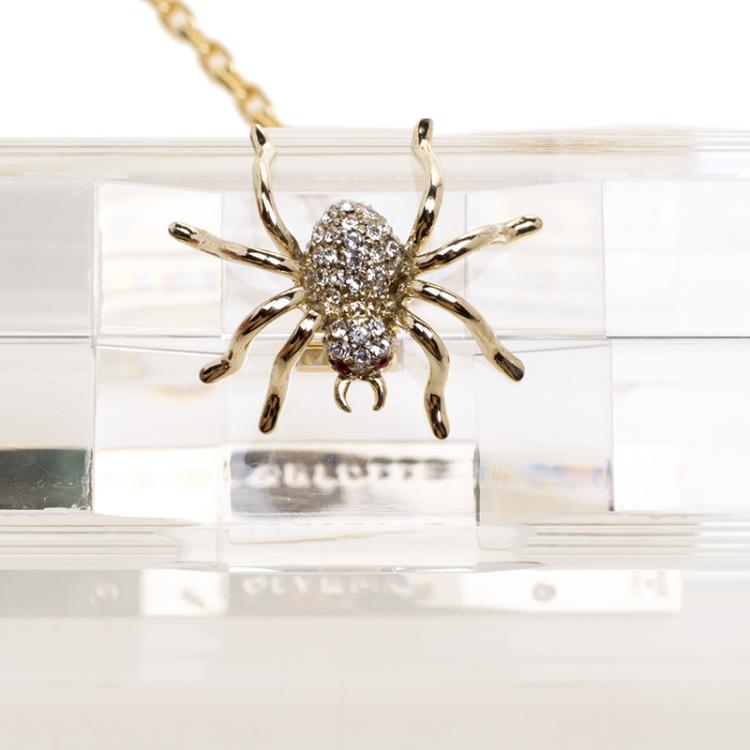 مملوكة مسبقًا Charlotte Olympia Clear Perspex Chain Pandora Classic Box Clutch