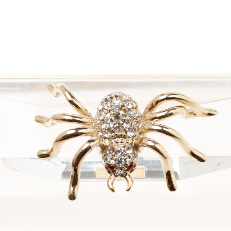 Pre Owned Charlotte Olympia Clear Perspex Chain Pandora Classic Box Clutch