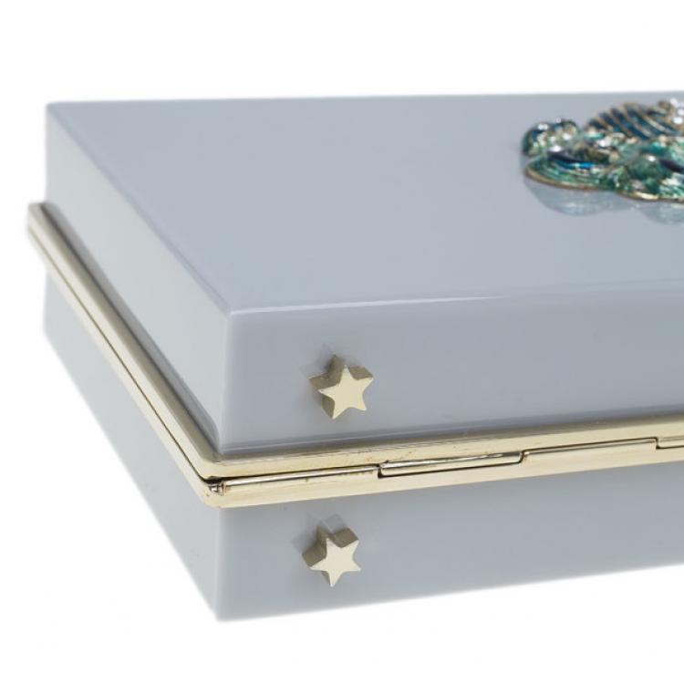 Pre Owned Charlotte Olympia Grey Zodiac Pandora Aquarius Clutch