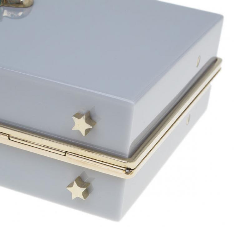 Pre Owned Charlotte Olympia Grey Zodiac Pandora Aquarius Clutch