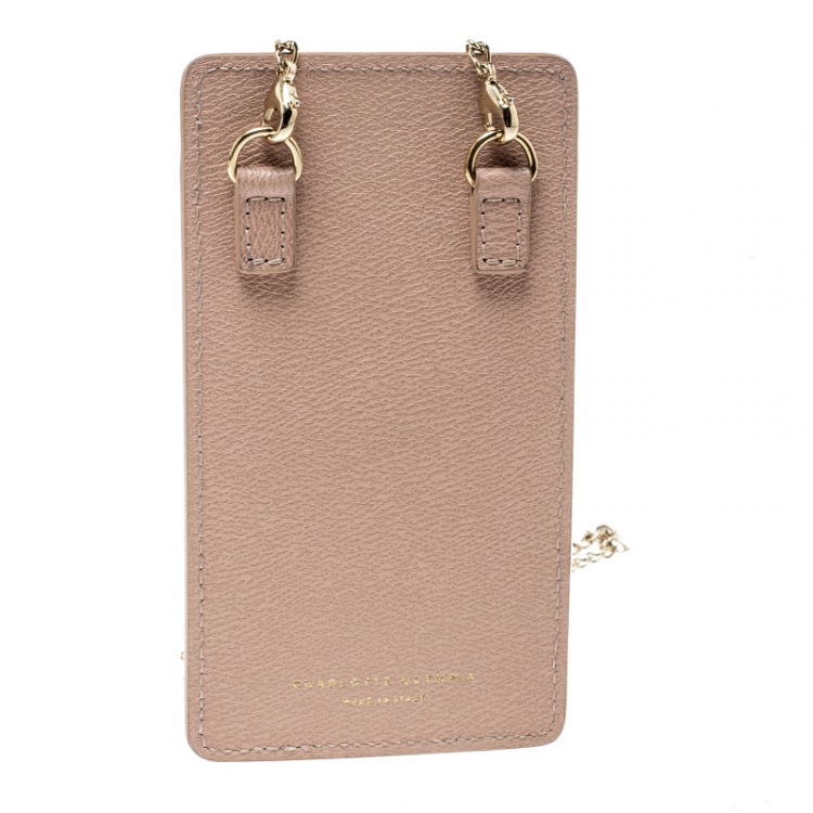 Pre Owned Charlotte Olympia Blush Pink Leather Feline IPhone 6 Case