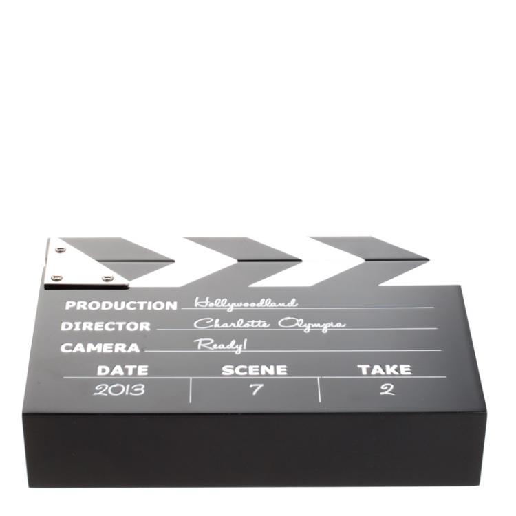 مملوكة مسبقًا Charlotte Olympia Black/White Perspex Take Pandora Box Clutch