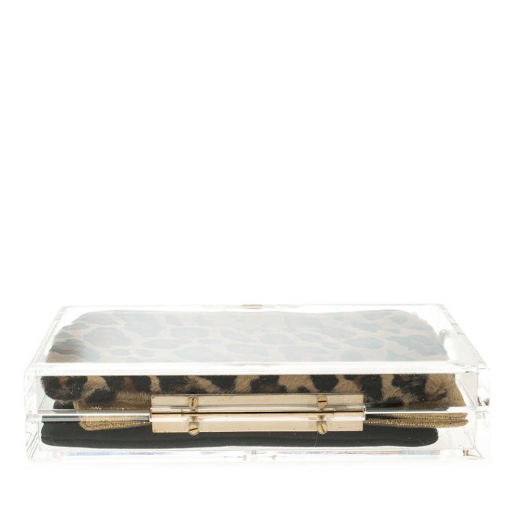 Pre Owned Charlotte Olympia Clear Perspex Pandora Classic Box Clutch