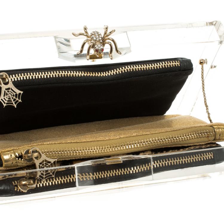 Pre Owned Charlotte Olympia Clear Perspex Pandora Classic Box Clutch