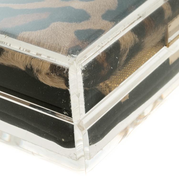 Pre Owned Charlotte Olympia Clear Perspex Pandora Classic Box Clutch