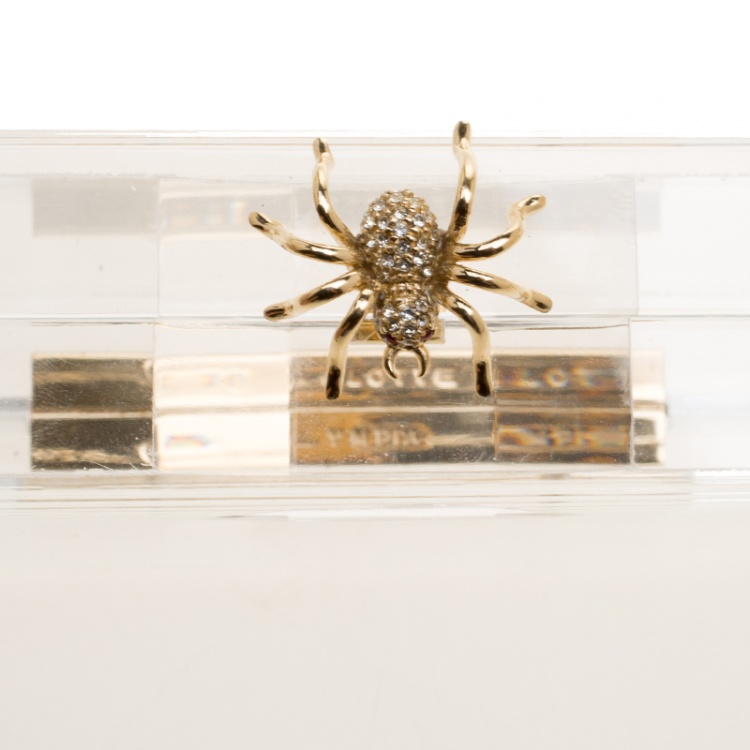 Pre Owned Charlotte Olympia Clear Perspex Pandora Box Clutch