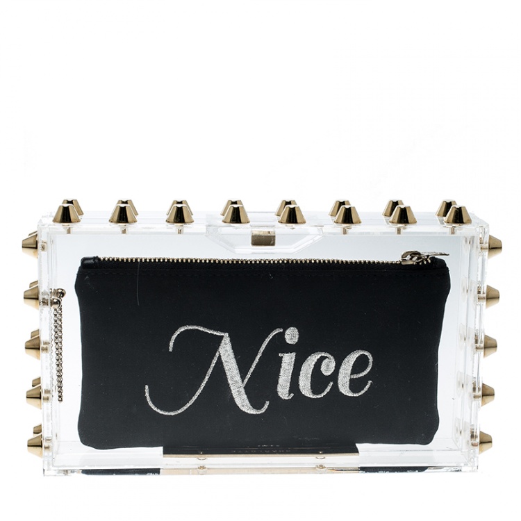 Pre Owned Charlotte Olympia Transparent Perspex Naughty Pandora Clutch