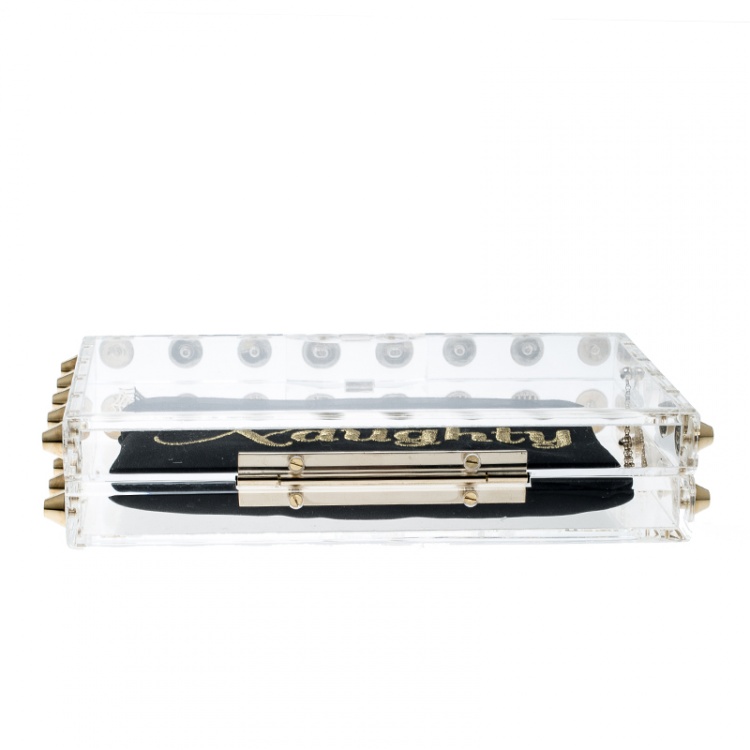 Pre Owned Charlotte Olympia Transparent Perspex Naughty Pandora Clutch