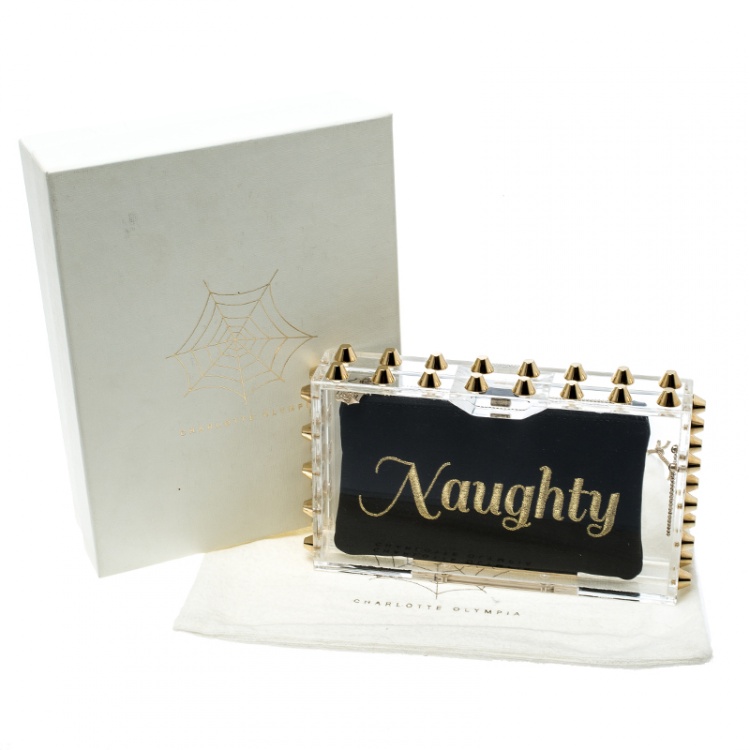 Pre Owned Charlotte Olympia Transparent Perspex Naughty Pandora Clutch