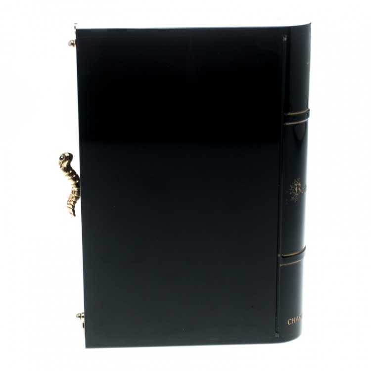 Pre Owned Charlotte Olympia Black Acrylic Bedtime Stories Novel Clutch