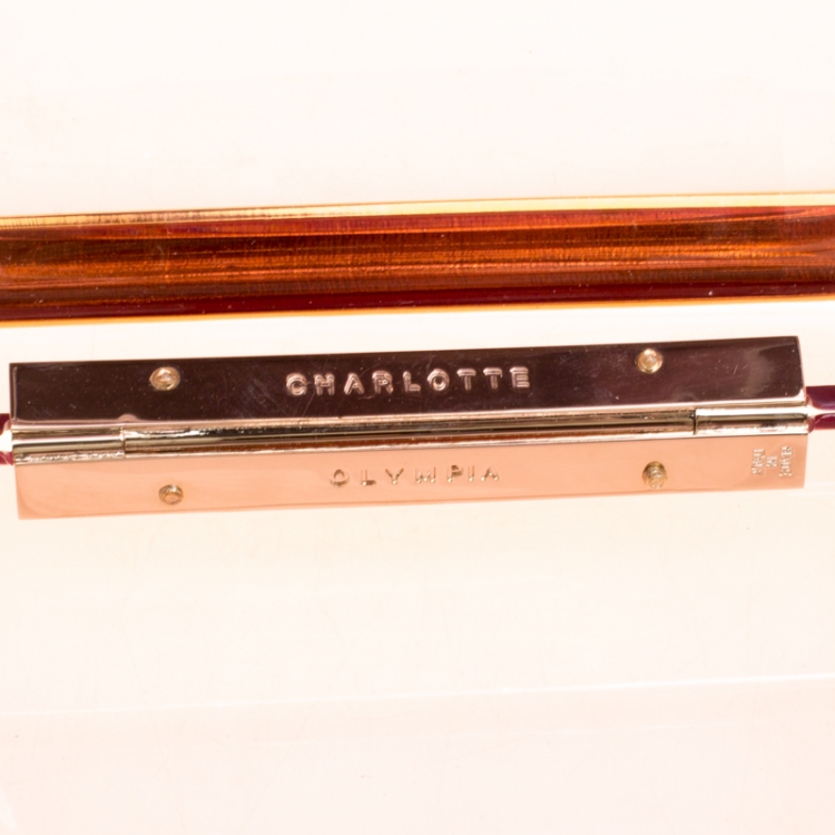 Pre Owned Charlotte Olympia Pink Perspex A Girl's Best Friend Clutch