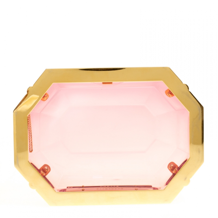 Pre Owned Charlotte Olympia Pink Perspex A Girl's Best Friend Clutch