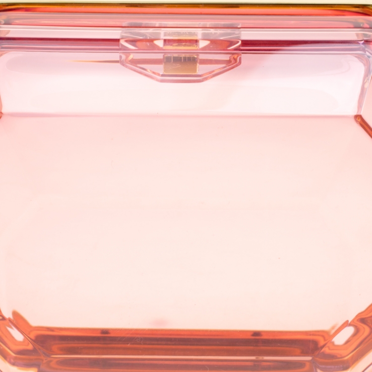 Pre Owned Charlotte Olympia Pink Perspex A Girl's Best Friend Clutch