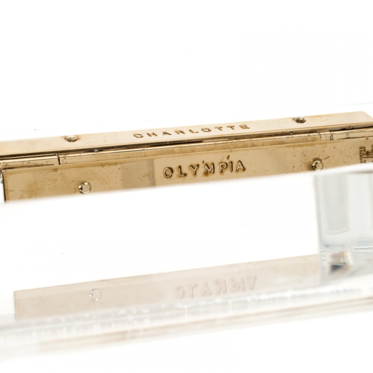 Pre Owned Charlotte Olympia Clear Perspex Chain Pandora Classic Box Clutch