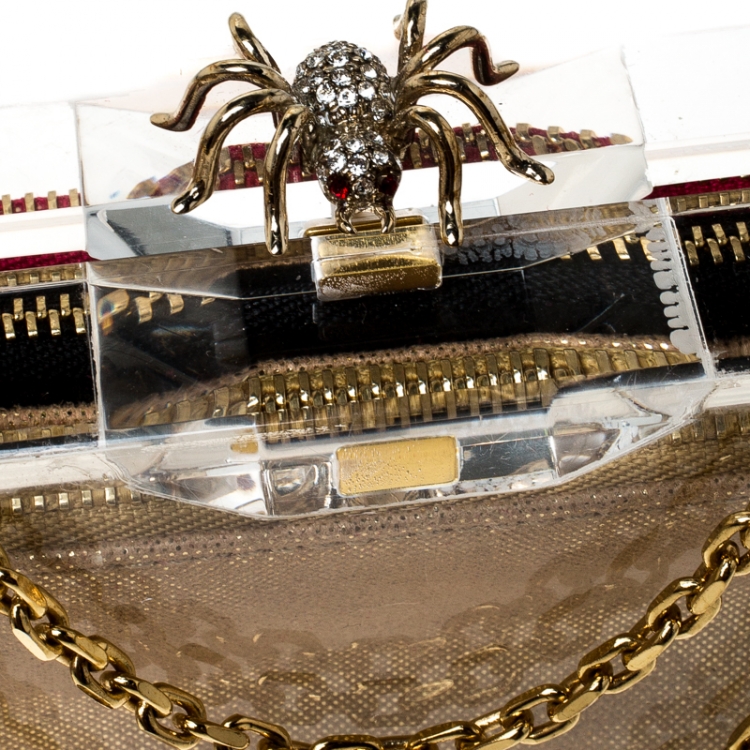 Pre Owned Charlotte Olympia Clear Perspex Chain Pandora Classic Box Clutch