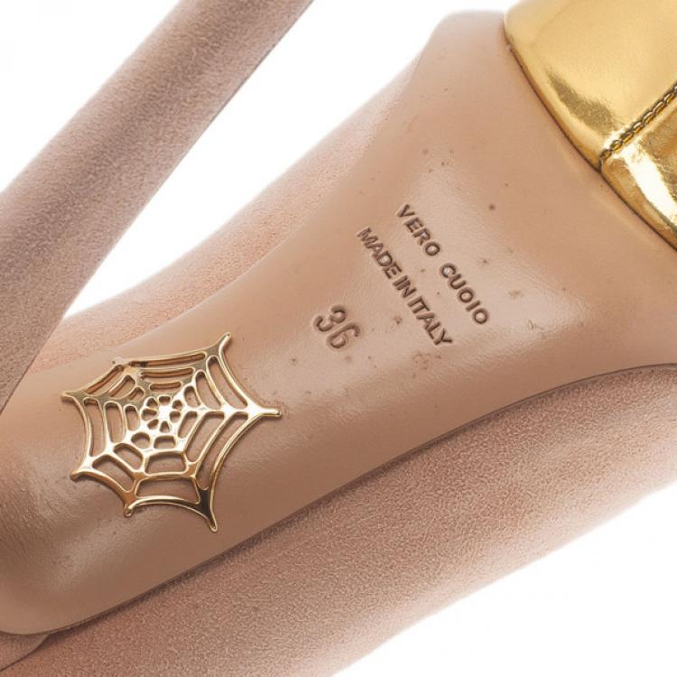 Pre Owned Charlotte Olympia Pink Suede Dolly Platform Pumps Size 36