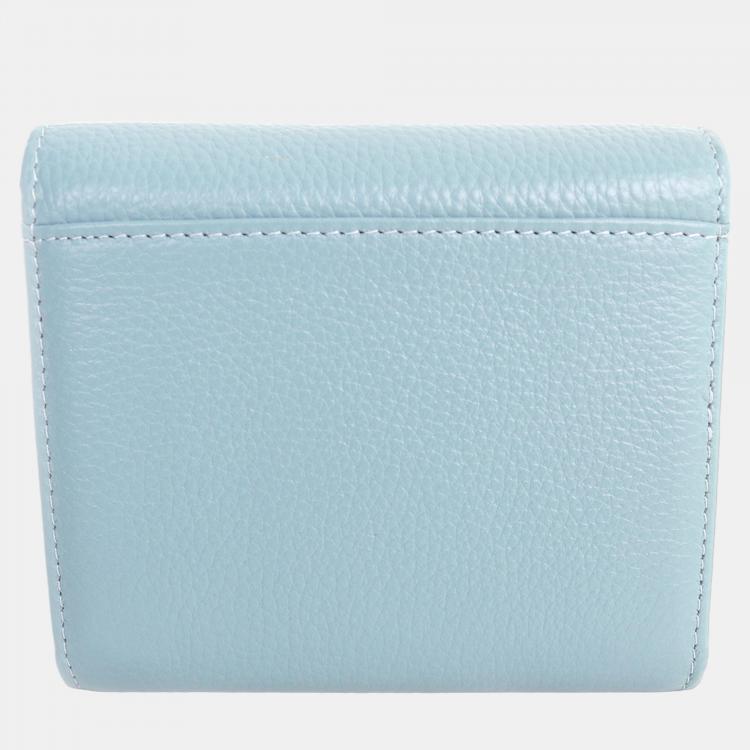 Pre Owned Charriol Light Blue Leather  Wallet