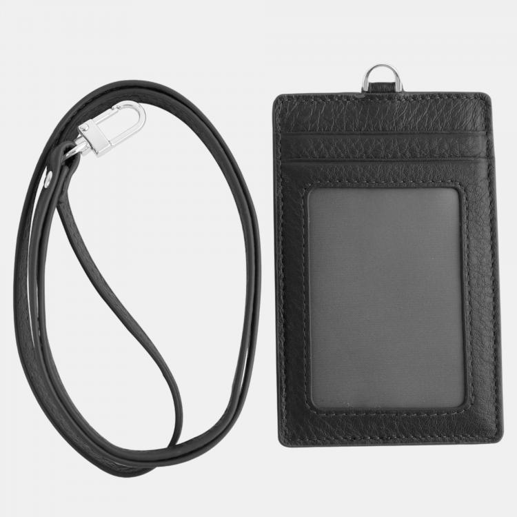 Charriol Black Leather Card Holder Charriol | The Luxury Closet