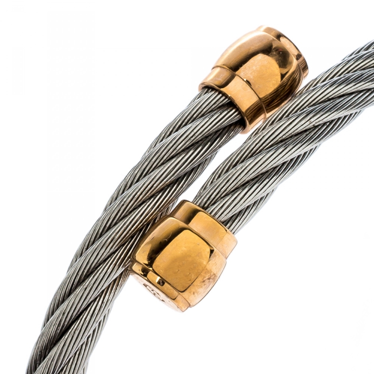 Pre Owned Charriol Celtic SCEAU Twisted Cable Adjustable Bypass Bracelet
