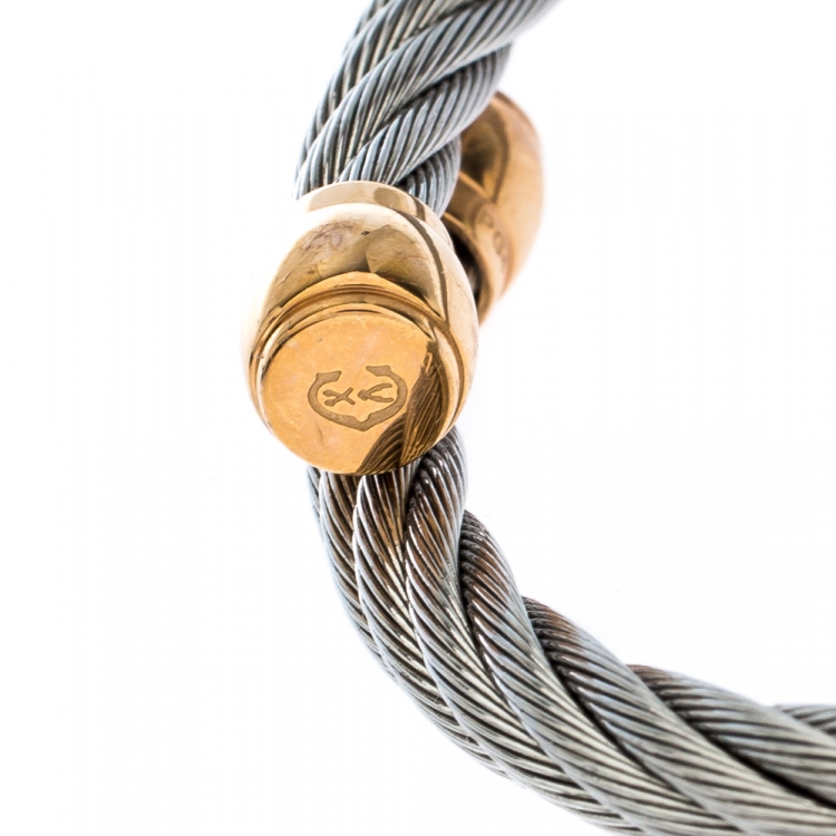 Pre Owned Charriol Celtic SCEAU Twisted Cable Adjustable Bypass Bracelet