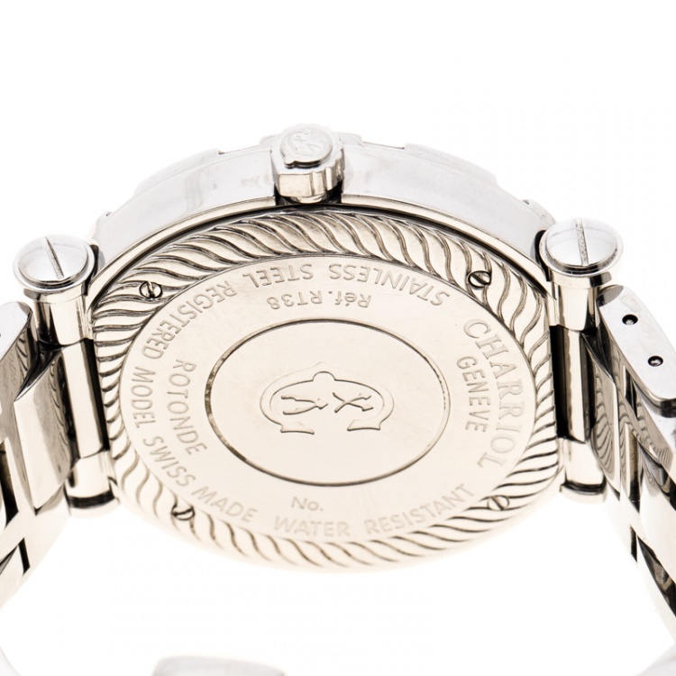 Pre Owned Charriol Cream Stainless Steel RT38 Women's Wristwatch 38 mm