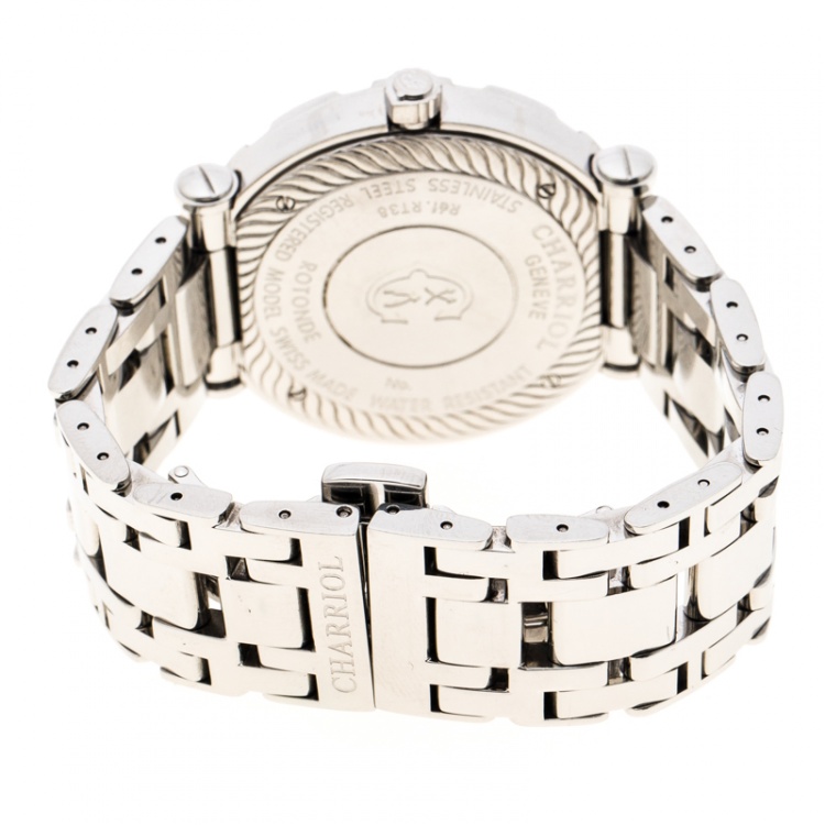 Pre Owned Charriol Cream Stainless Steel RT38 Women's Wristwatch 38 mm