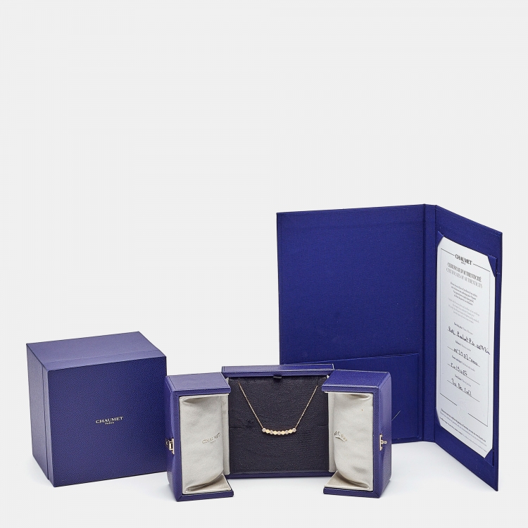 Pre Owned Chaumet Bee My Love Diamond 18k Rose Gold Necklace