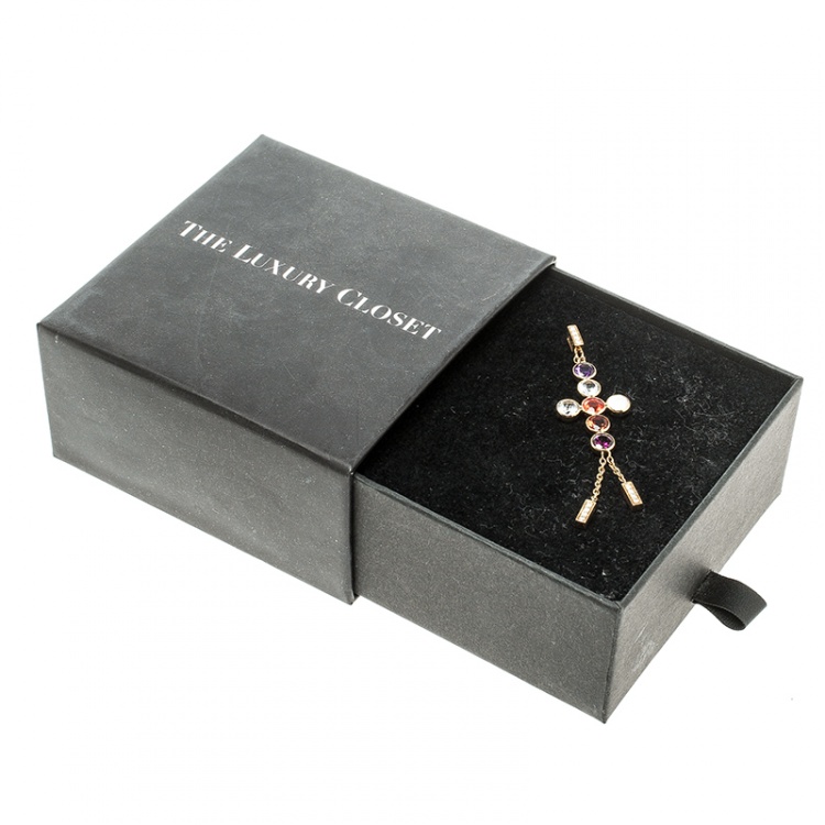 Pre Owned Chaumet ABC Collection Amour Multicolor Gemstone Diamond Cross Pendant