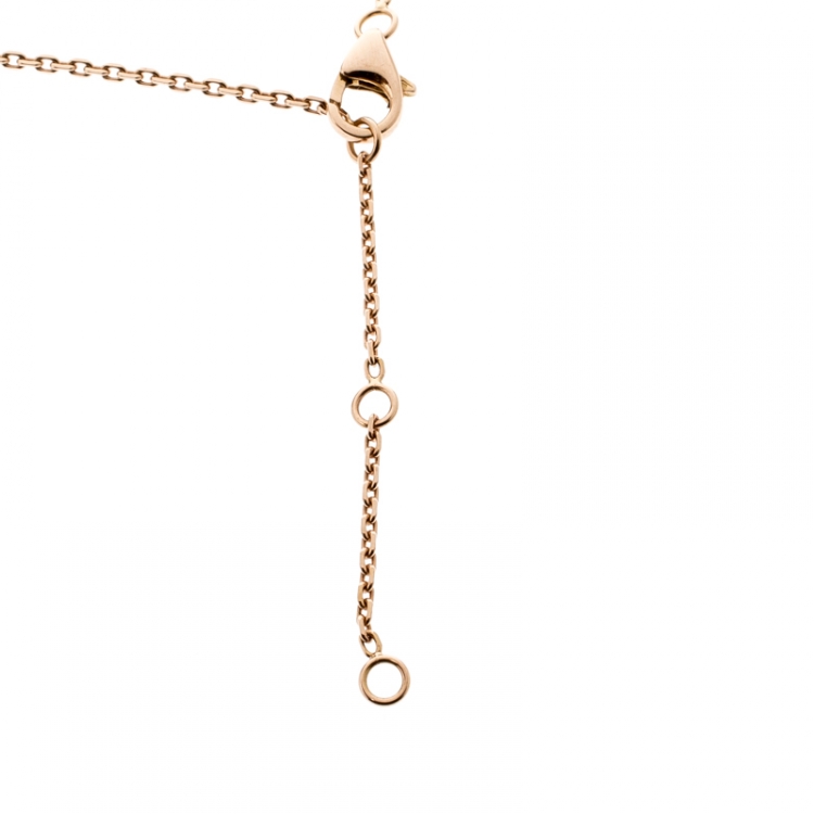 Pre Owned Chaumet Attrape-Moi...si tu M'aimes Diamond Pink Opal 18k Rose Gold Pendant Necklace