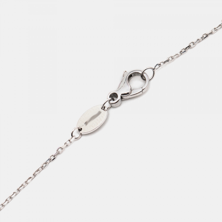 Pre Owned Chaumet Jeux de Liens Mother of Pearl Diamond 18k White Gold Necklace