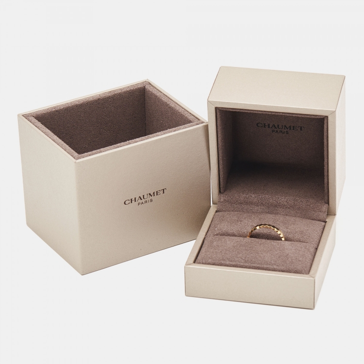 Pre Owned Chaumet Bee My Love 18k Yellow Gold Band Ring Size 54