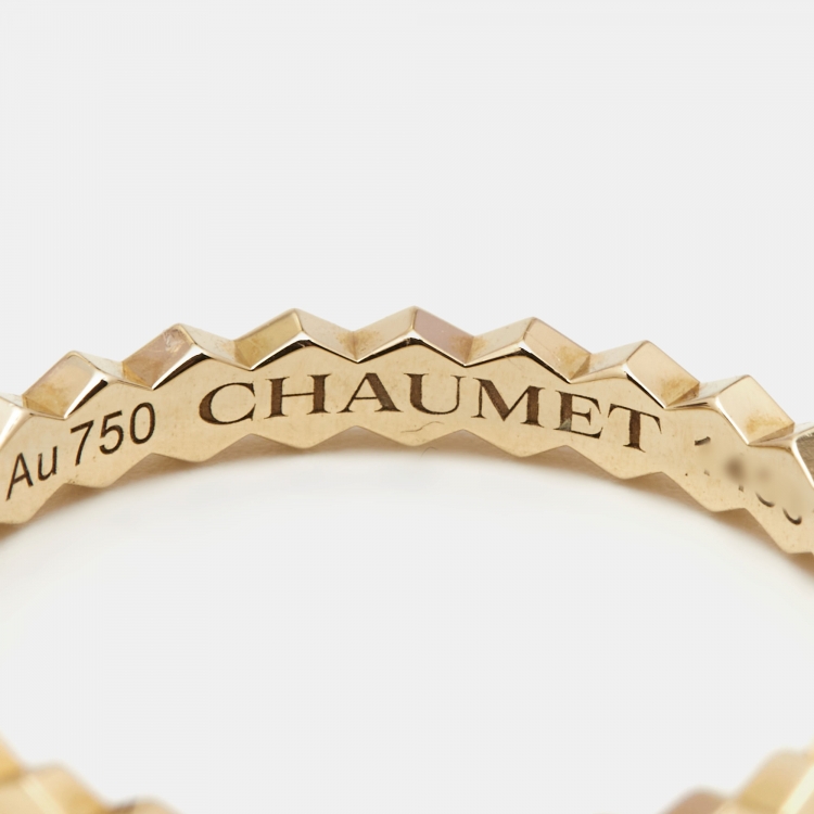 Pre Owned Chaumet Bee My Love 18k Yellow Gold Band Ring Size 54