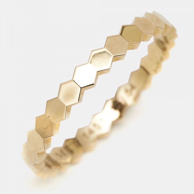 Pre Owned Chaumet Bee My Love 18k Yellow Gold Band Ring Size 54