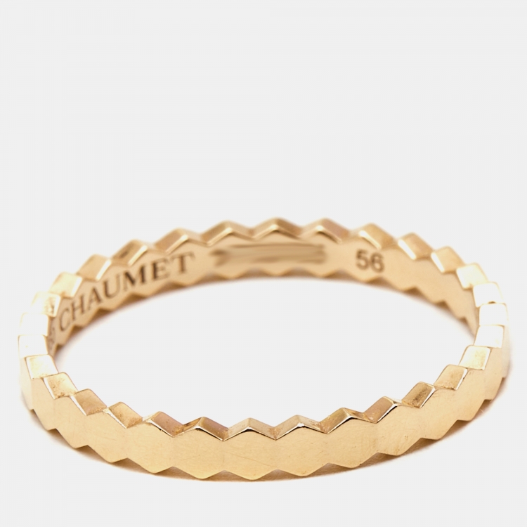 Pre Owned Chaumet Bee My Love 18k Rose Gold Ring Size 56