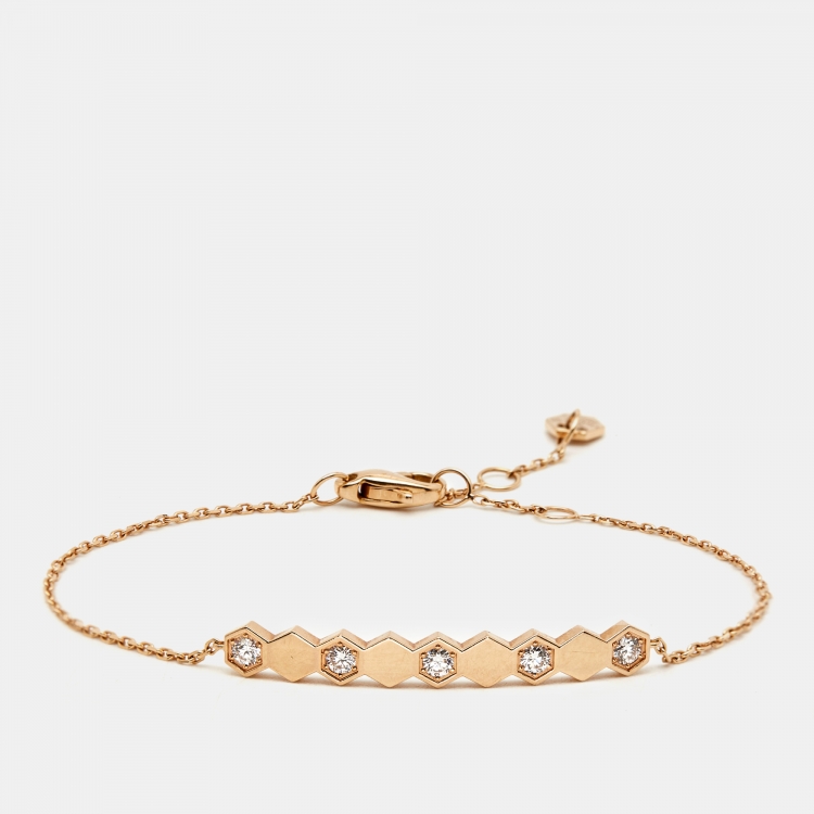 Pre Owned Chaumet Bee My Love Diamond 18k Rose Gold  Bracelet