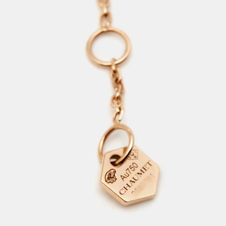 Pre Owned Chaumet Bee My Love Diamond 18k Rose Gold  Bracelet