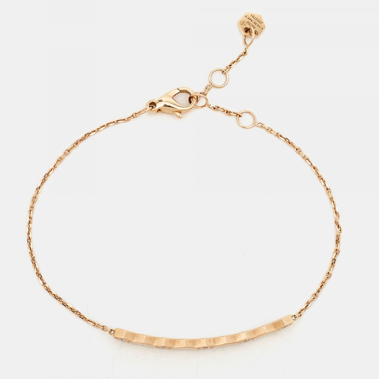 Pre Owned Chaumet Bee My Love Diamond 18k Rose Gold  Bracelet