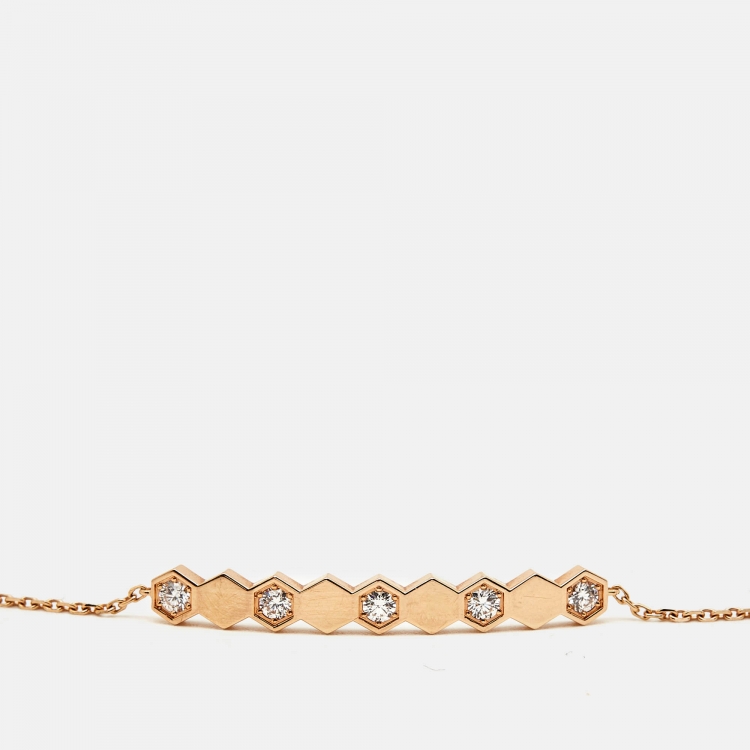 Pre Owned Chaumet Bee My Love Diamond 18k Rose Gold  Bracelet