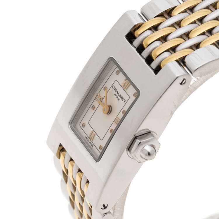 Pre Owned Chaumet Cream Stainless Steel Khesis 121 Women's Wristwatch 19 mm