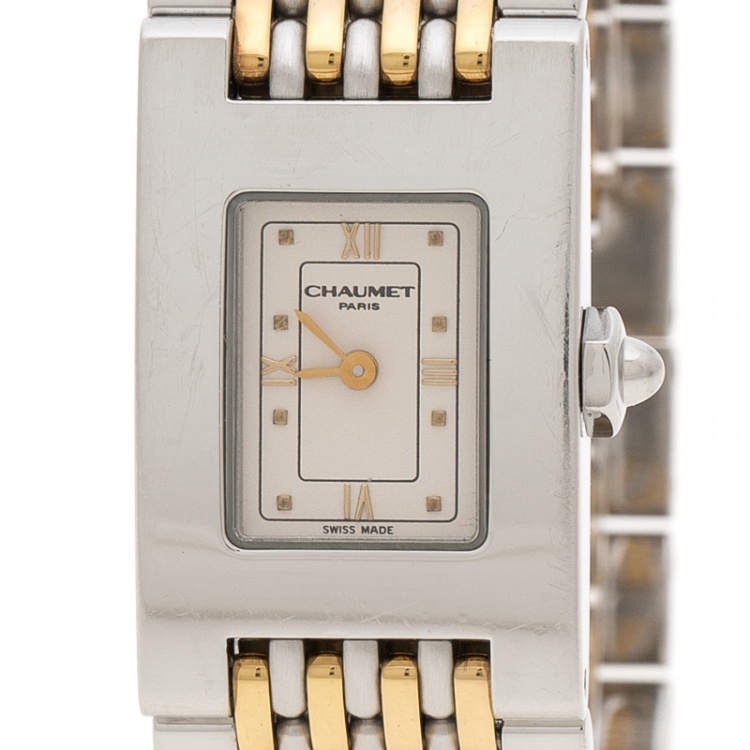 Pre Owned Chaumet Cream Stainless Steel Khesis 121 Women's Wristwatch 19 mm