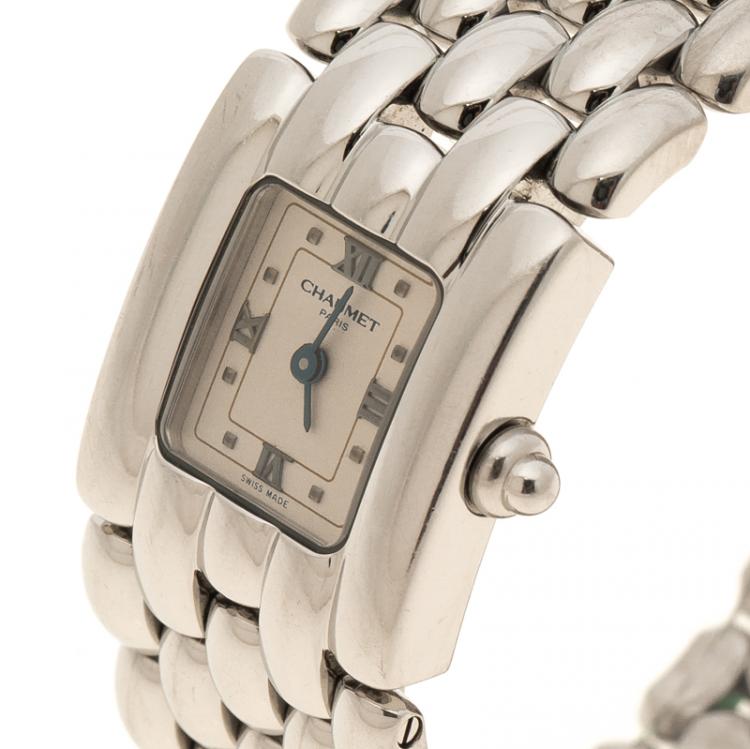 Pre Owned Chaumet White Stainless Steel Khesis Women's Wristwatch 21 mm