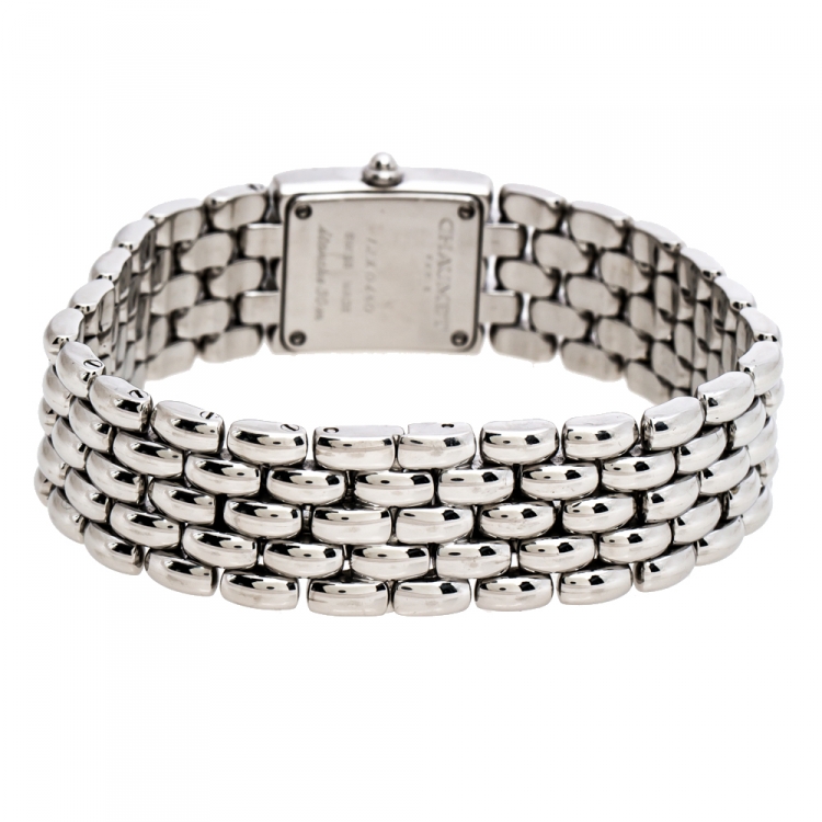 Pre Owned  Chaumet Beige Stainless Steel Diamonds Khesis Ref: 33 85 57 Women's Wristwatch 17.50 mm