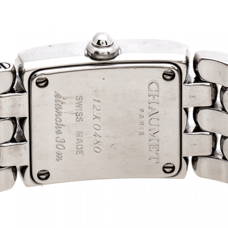 Pre Owned  Chaumet Beige Stainless Steel Diamonds Khesis Ref: 33 85 57 Women's Wristwatch 17.50 mm
