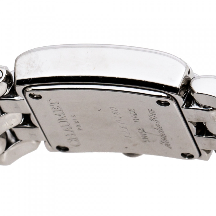 Pre Owned  Chaumet Beige Stainless Steel Diamonds Khesis Ref: 33 85 57 Women's Wristwatch 17.50 mm